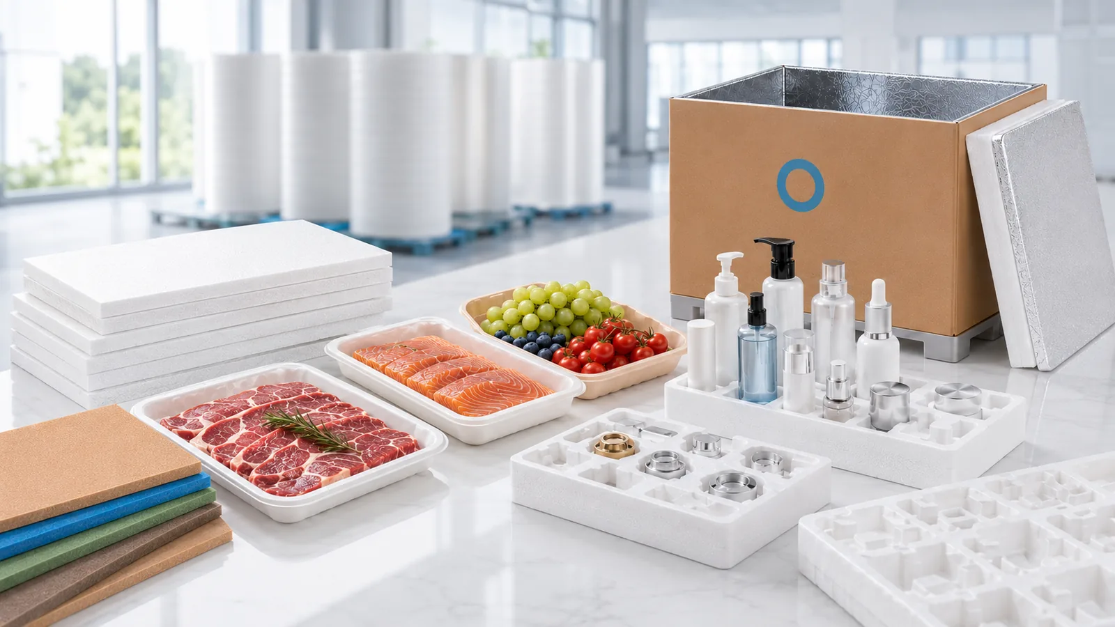 PET foam packaging applications for food, beauty and cold-chain packaging